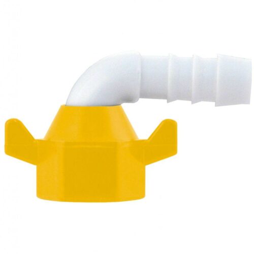 Lilie Aufschraubtülle, gewinkelt, weiß/gelb, Ø10mm