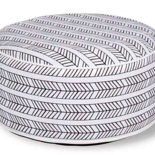 Camp4 Ethno Ottomane, aufblasbar, Ø53xH23cm, weiß/schwarz