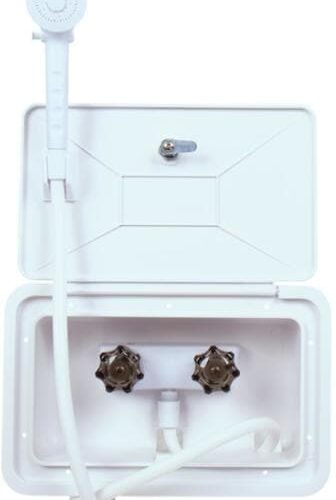 Carbest Außendusche Box, abschließbar, 345x220mm, weiß