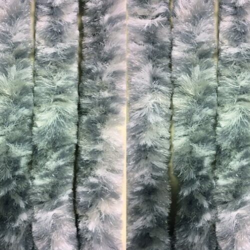 Arisol Chenille-Flauschvorhang, 100x200cm, grau-weiß-silber