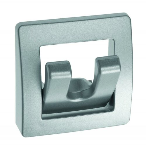 Wandhaken mit ausklappbaren Haken, 6x6cm, silber