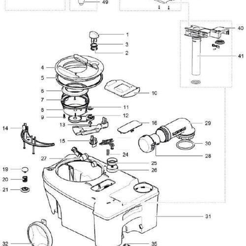 Schlauchverbindung Entleerung - Thetford Ersatzteil Nr. 50745-06 - für C250/C260 Abwassertank