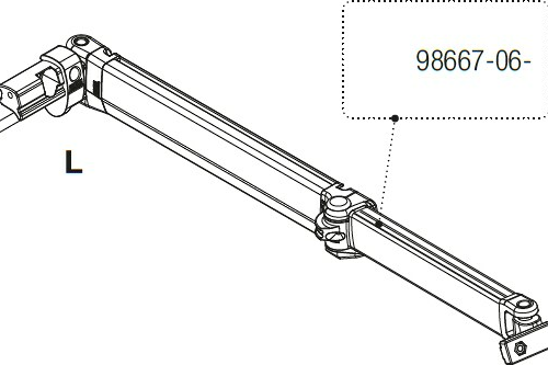 Gelenkarm links - Fiamma Ersatzteil-Nr. 98667-06 - für F65S / F65L Markise