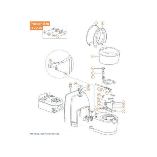 Schauglas - Thetford Ersatzteil-Nr. 200957 - für C223S/C223CS