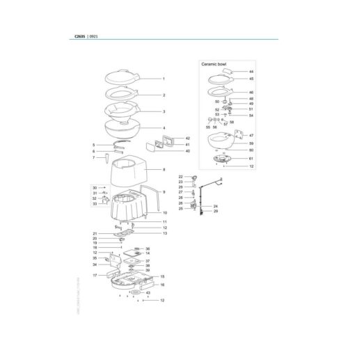 Abdeckung für Bedienelement - Thetford Ersatzteil-Nr. 93403 - für C262/263