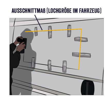 Carbest RW Van Ausstellfenster für gewölbte Außenfläche, 900x400mm