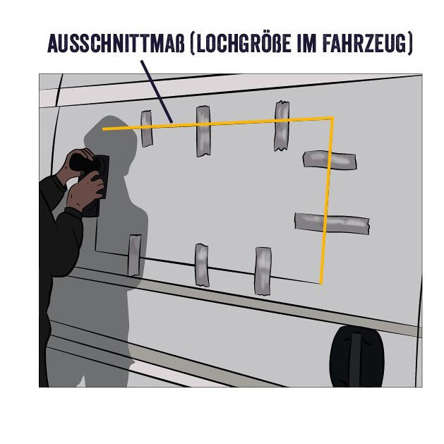 Carbest RW Van Ausstellfenster für gewölbte Außenfläche, 900x400mm