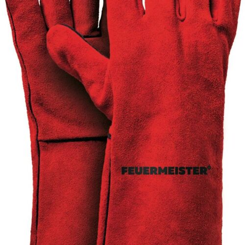 Feuermeister Premium BBQ Grillhandschuh aus Spaltleder, rot, Gr. 8
