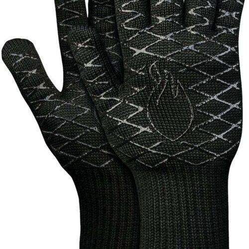 Feuermeister Premium BBQ Grillhandschuhe aus Aramid/Nomex-Faser, schwarz, Gr. 8