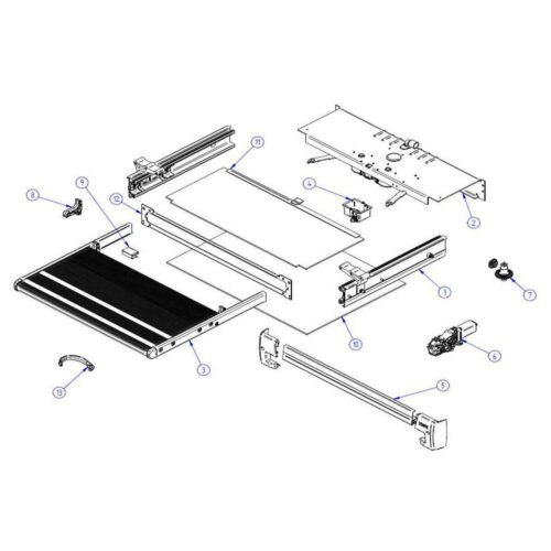 Trittbrett komplett 400 Ducato - Thule Ersatzteil Nr. 1500603126 - passend für Thule Slide-Out Step Ducato 12V