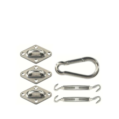 Livinoutdoor Montageset für dreieckiges Tuch, silber