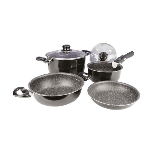 Gimex Black Line Kochtopf-Set, Aluminium, 7-teilig