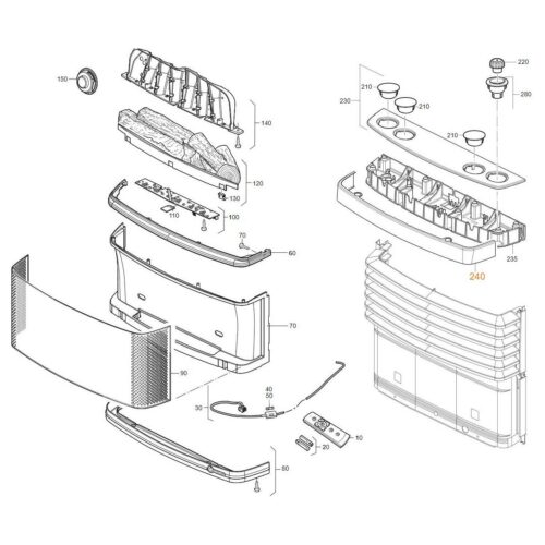 Blende titaniumgrau - Truma Ersatzteil Nr. 30090-93800 - für S5004