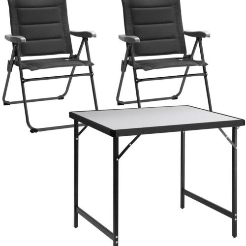 Brunner Compact Stuhl- und Tischset, grau/schwarz