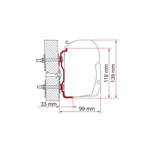 Fiamma F45 Adapter für Kit Hymer ab Bj. 2016