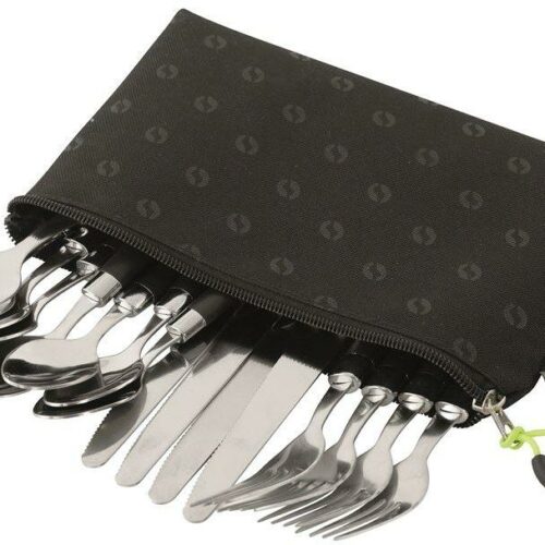 Outwell Besteckset inkl. Tasche, 16-tlg., schwarz