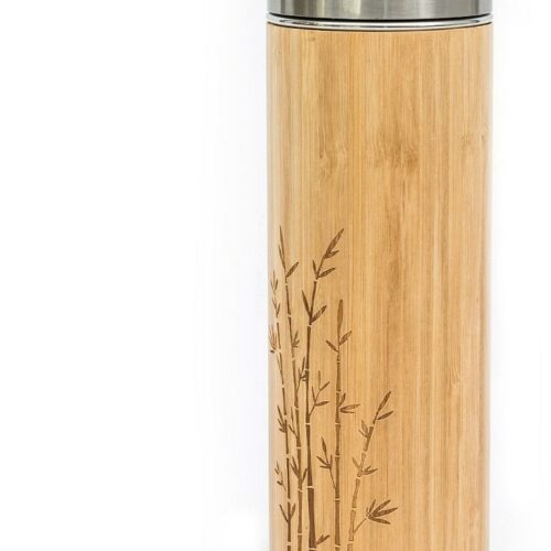 Pandoo Thermoflasche mit Teesieb, Bambus, 480ml