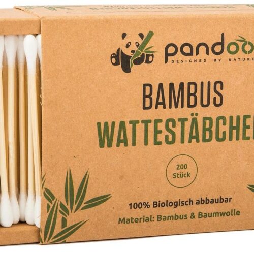 Pandoo Bambus-Wattestäbchen, 200 Stück