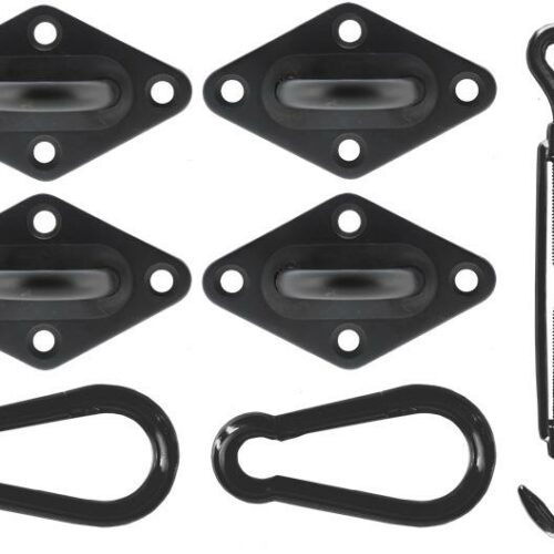 Livinoutdoor Montageset für rechteckiges Tuch, schwarz