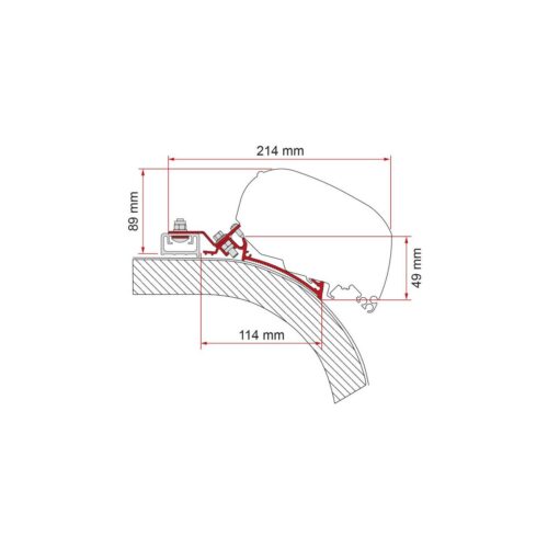 Fiamma F65/F80 Adapter für Rapido Distinction, 450cm