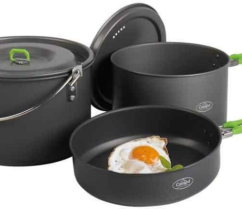 Camp4 Elite Camping Kochset, Aluminium, 6-teilig, Ø21cm