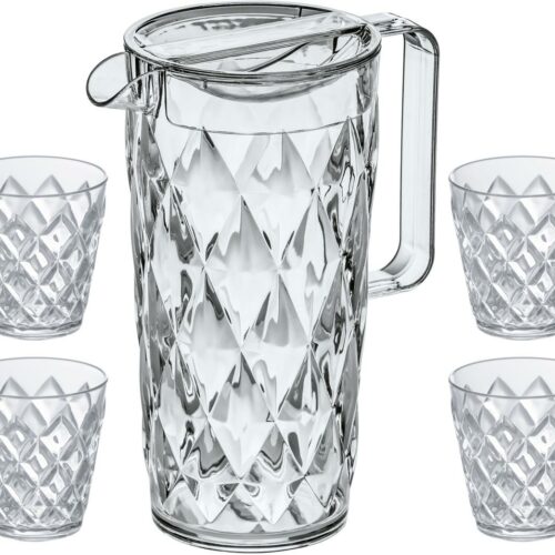 Koziol Crystal Kanne, 1,6L, crystal clear, inkl. Becher