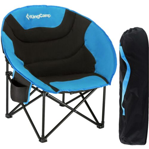 KingCamp MoonChair faltbarer Relax Sessel, schwarz/blau