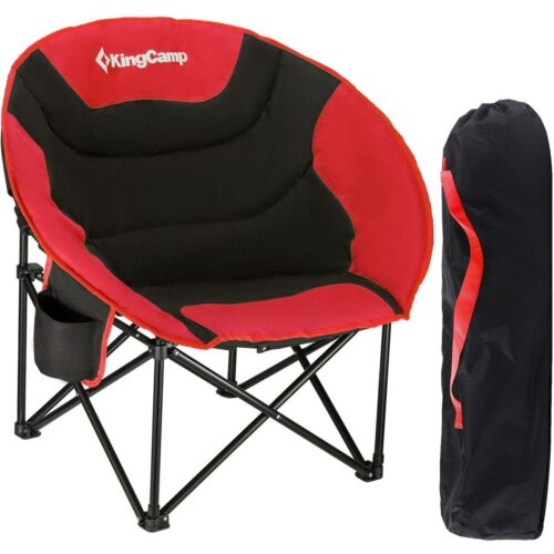 KingCamp MoonChair faltbarer Relax Sessel, schwarz/rot