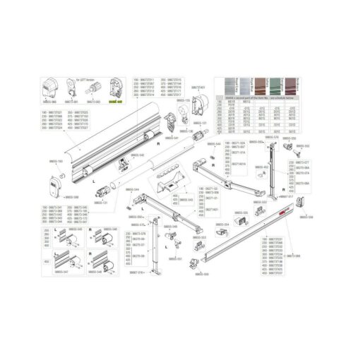 Fiamma Endkappe rechts titanium RHD - Fiamma Ersatzteil Nr. 98655-967