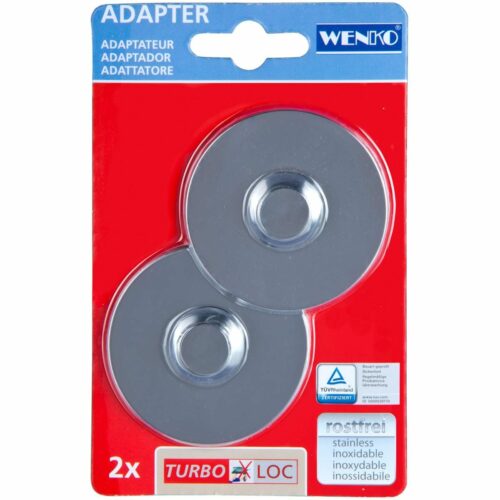 WENKO Turbo-Loc Adapter Premium/Classic/Style, Befestigen ohne bohren, 2er-Set