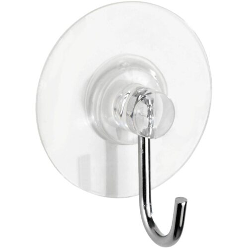 WENKO Static-Loc® Nickelhaken, 4er Set, Befestigen ohne bohren, Transparent