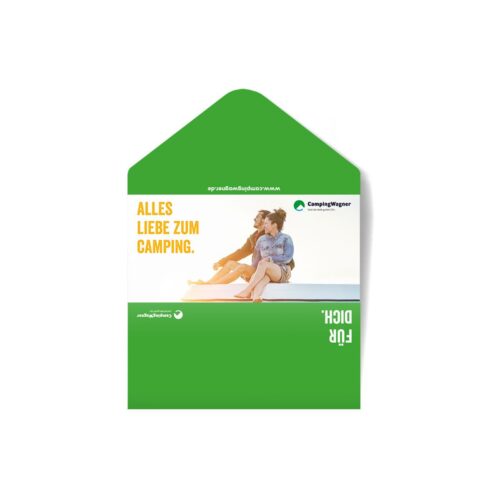 Camping Wagner Geschenkgutschein 300 € Geschenkkarte per Post
