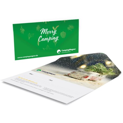 Camping Wagner Geschenkgutschein Weihnachten 150 € Geschenkkarte per Post
