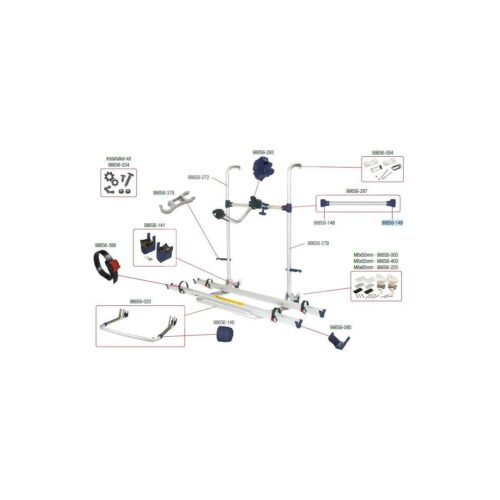 Verbindung rechts, blau - Fiamma Ersatzteil Nr. 98656-149 - für Carry-Bike Pro / Pro Hymer-Dethleffs
