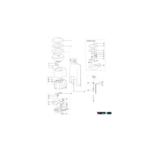 Schalter (single level) - Thetford Ersatzteil Nr. 93408 - für Cassette C263 S / C263 CS / C262 CWE