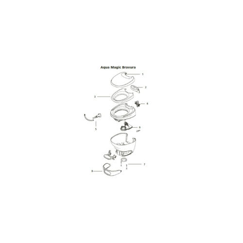 Abdeckung hoch - Thetford Ersatzteil Nr. 3111762 - für Aqua Magic Bravura weiß