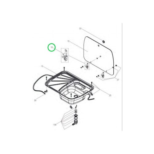 Scharnier Set, komplett - Dometic Ersatzteil-Nr. 407145115 - für Spülbecken