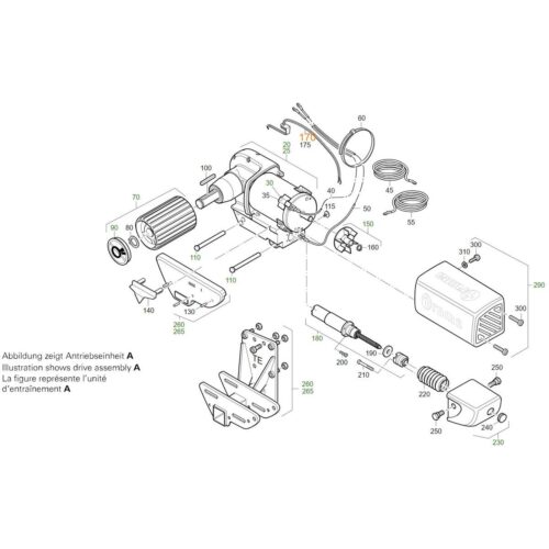 Kabel Spindeleinheit A - Truma Ersatzteil Nr. 60030-03700 - für Mover TE/H TE/SE R/H SE R/TE R/H TE R/TE R4/SE/H SE