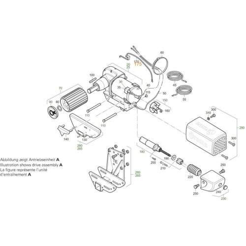 Kabel Spindeleinheit B - Truma Ersatzteil Nr. 60030-03800 - für Mover TE/H TE/SE R/H SE R/TE R/H TE R/TE R4/SE/H SE