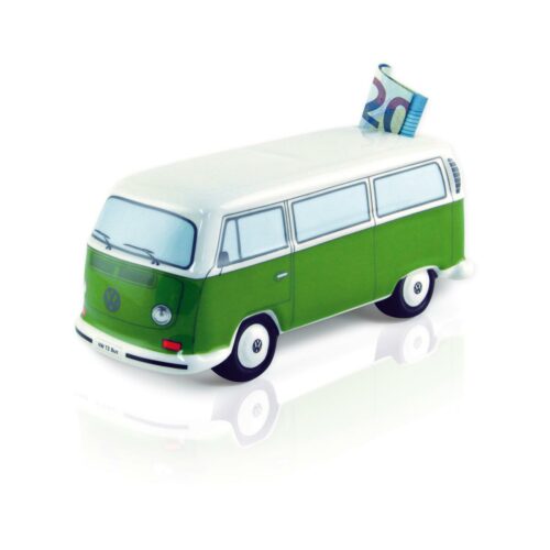 VW Collection T2 Bus Spardose, keramik, grün/weiß