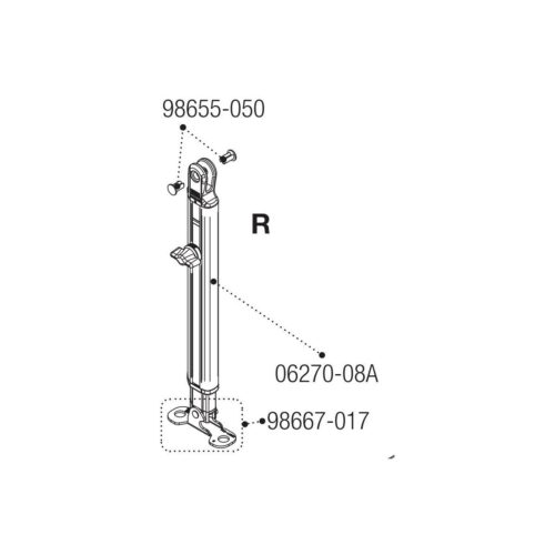 Fußplatte Stützfuß rechts - Fiamma Ersatzteil Nr. 98667-017 - passend zu Fiamma F70