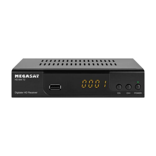 Megasat HD 644 T2 DVB-T Sat-Receiver, USB, schwarz, 12/230V