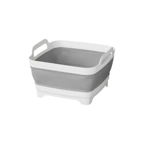 Pro Plus Spülschüssel mit Ablauf, faltbar, grau/weiß
