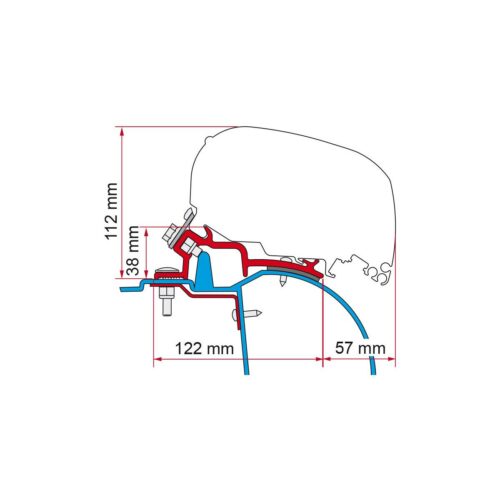 Fiamma F65/F80 Adapter für Renault Master, Opel Movano, Nissan Interstar (1998-2010)