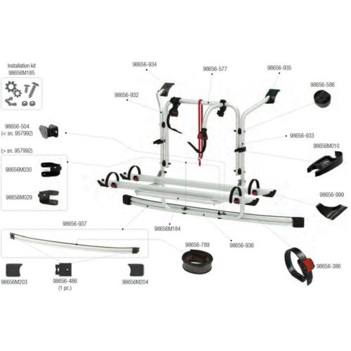 Halterung unten rechts - Fiamma Ersatzteil-Nr. 98656M030 - für Carry Bike Ford Custom