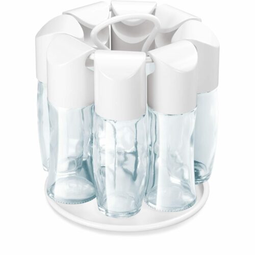 Metaltex Spice-8 Gewürzständer inkl. Streuer, 15x16,5cm, weiß