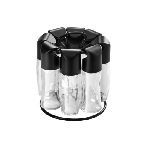 Metaltex Spice-8 Gewürzständer inkl. Streuer, 15x16,5cm, schwarz