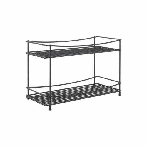 Metaltex Oregano Lava Gewürzregal, 33x16x21cm, 2 Etagen, schwarz