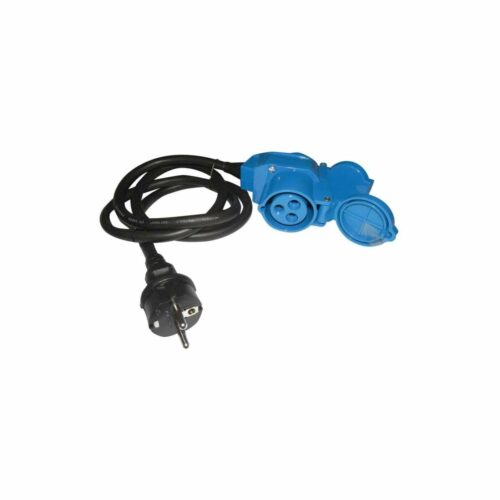 Carbest Adapterkabel mit Schuko-Stecker u. CEE-Winkelkupplung (integr. Schuko-Dose) 1,5m, 3 x 2,5mm²