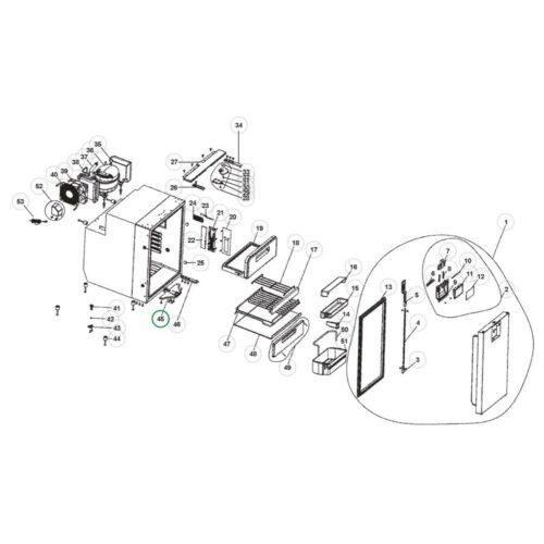 Verschlussstück unten - Dometic Ersatzteil Nr. 4450026830 - für CR(X) Kühlschränke